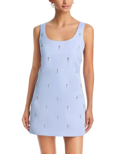 Aqua Jewel Satin Mini Dress - Exclusive In Blue