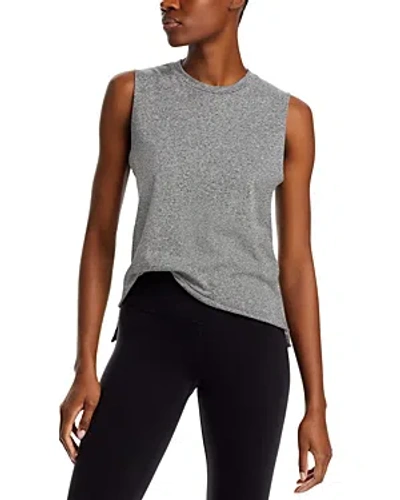 Aqua Kinzington Raw Hem Tank Top - Exclusive In Heather Grey