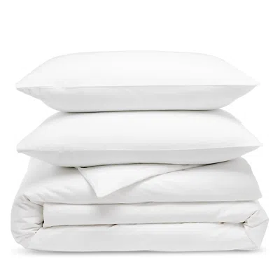 Aqua Knife Edge Egyptian Cotton Duvet Cover Set, Full/queen - Exclusive In White