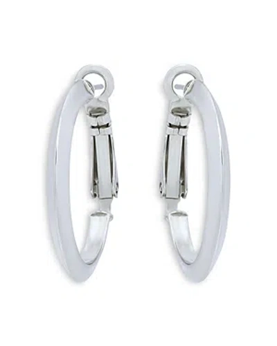 Aqua Knife Edge Hoop Earrings In Sterling Silver - 100% Exclusive In Metallic