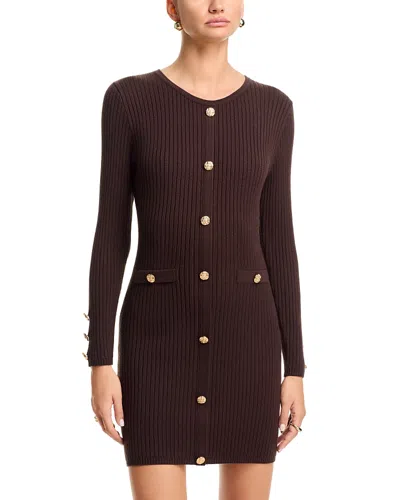 Aqua Knit Mini Dress - Exclusive In Brown