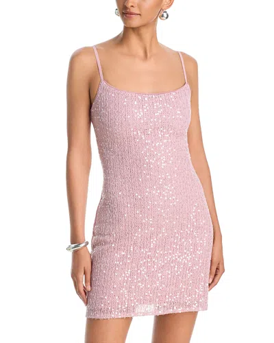 Aqua Knit Sequin Mini Dress - Exclusive In Pink
