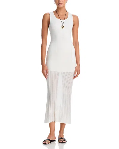 Aqua Knit Sheer Bottom Maxi Dress - Exclusive In White
