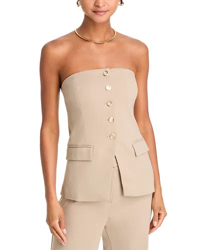 Aqua Knit Strapless Vest - Exclusive In Beige