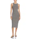 AQUA KNIT STRIPE SLEEVELESS MIDI DRESS - EXCLUSIVE