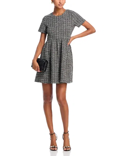 Aqua Knit Tweed Dress - Exclusive In Black/white