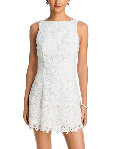 Aqua Lace 3d Flower Mini Dress - Exclusive In White