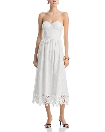 Aqua Lace Bottom Bustier Midi Dress - Exclusive In White