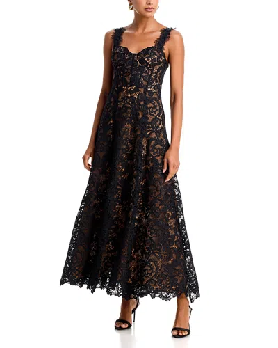 Aqua Lace Bustier Maxi Dress - Exclusive In Black