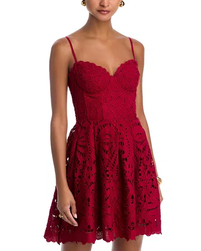 Aqua Lace Bustier Sleeveless Dress - Exclusive In Red