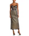 Aqua Lace Bustier Sleeveless Midi Dress - Exclusive In Black