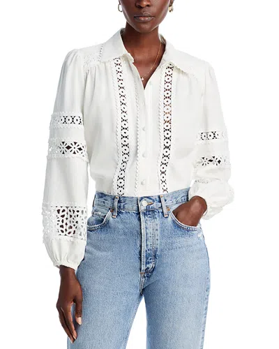 Aqua Lace Button Up Shirt - Exclusive In White