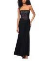 Aqua Lace Corset Gown - Exclusive In Black/nude