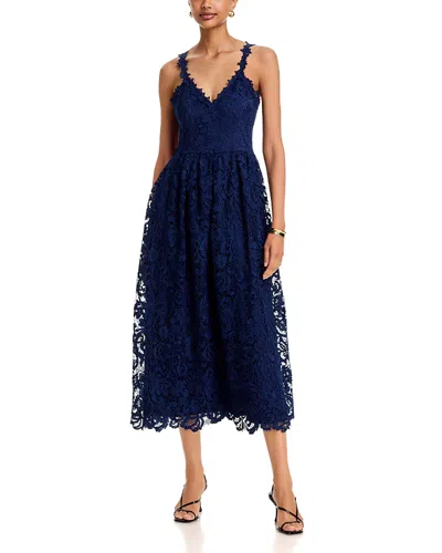 Aqua Lace Drop Waist Midi Dress - Exclusive In Animal Print