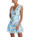 Aqua Lace Floral Dress - Exclusive