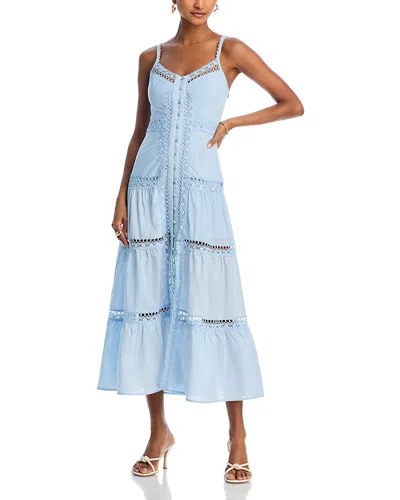 Aqua Lace Inset Midi Dress - Exclusive In Sky Blue