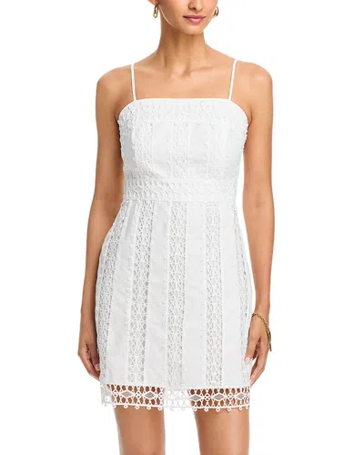 Aqua Lace Inset Mini Dress - Exclusive In White