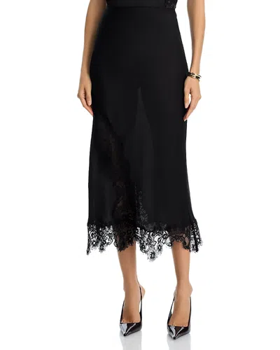 Aqua Lace Inset Slip Skirt - Exclusive In Black
