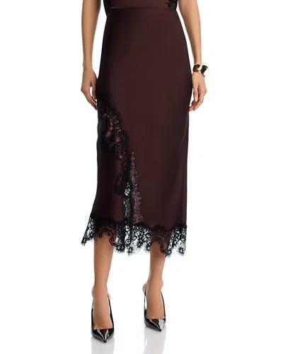 Aqua Lace Inset Slip Skirt - Exclusive In Brown