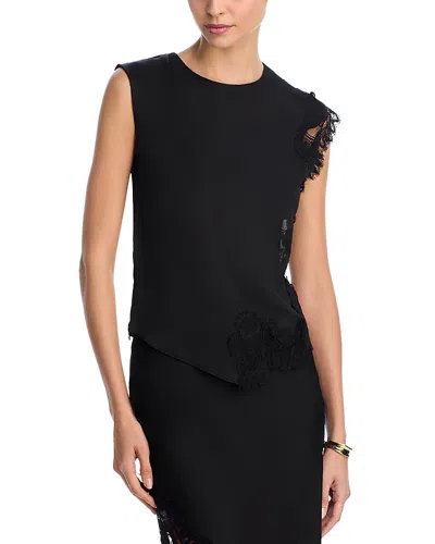 Aqua Lace Inset Slip Top - Exclusive In Black