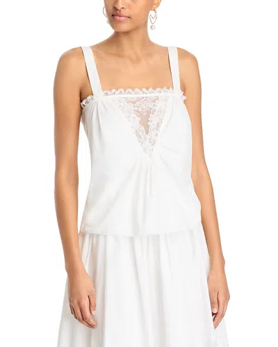 Aqua Lace Inset Tank Top - Exclusive In White