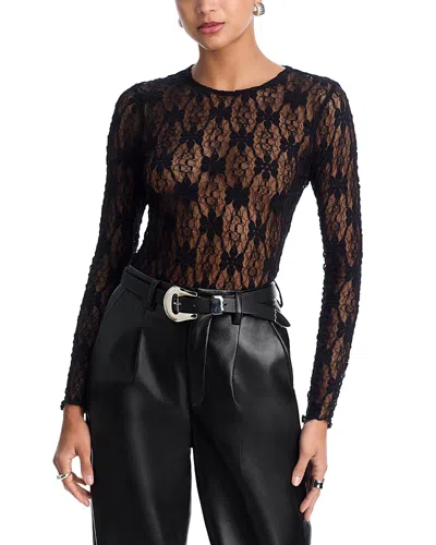 Aqua Lace Long Sleeved Tee - Exclusive In Black