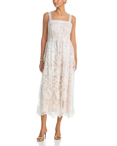 Aqua Lace Midi Dress - Exclusive In White