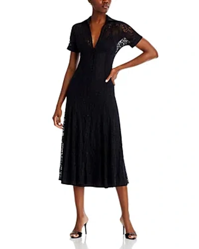 Aqua Lace Midi Shirt Dress - 100% Exclusive In Black