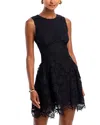 Aqua Lace Sleeveless Dress - Exclusive In Black