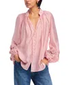 Aqua Lace Trim Blouse - Exclusive In Pink