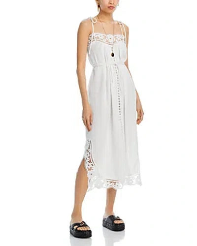 Aqua Lace Trim Midi Dress - 100% Exclusive In White