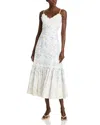 Aqua Lace Trim Midi Dress - Exclusive In Blue/white