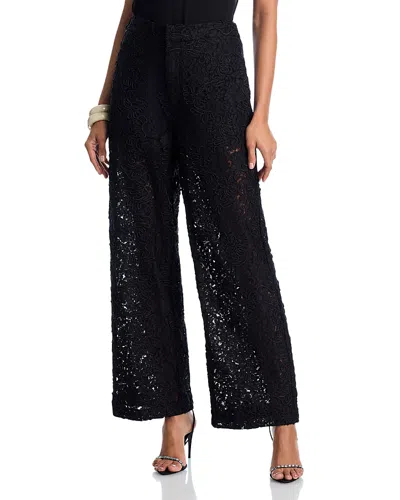 Aqua Lace Wide Leg Pants - Exclusive In Black