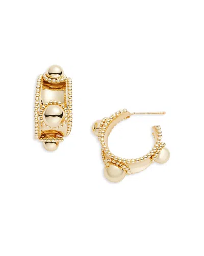 Aqua Large & Small Bead Hoop Earrings In 16k Gold Plated - Exclusive