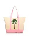 Aqua Large Canvas Tote In Multi