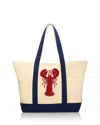 Aqua Large Canvas Tote In Neutral