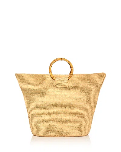 Aqua Large Raffia Tote Bag - Exclusive In Brown