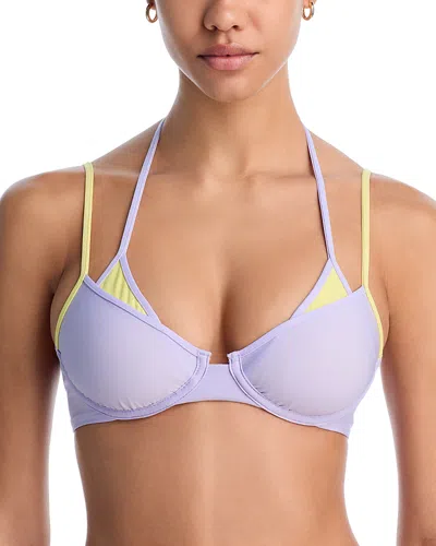 Aqua Layered Look Bikini Top - Exclusive In Lavender/yellow