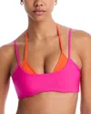 Aqua Layered Look Bikini Top - Exclusive In Pink/orange