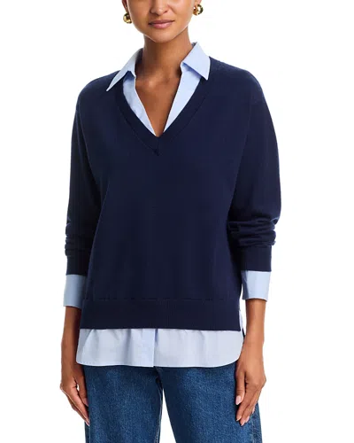 Aqua Layered Look Sweater - Exclusive In Blue