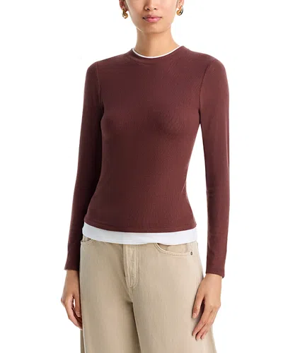 Aqua Layered Look Top - Exclusive In Brown