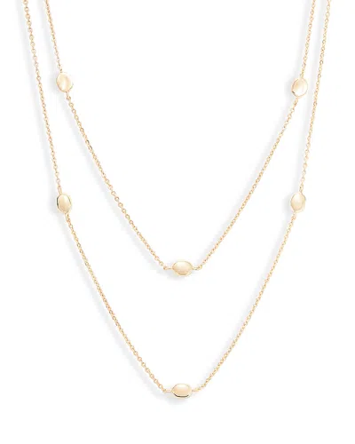 Aqua Layered Station Necklace, 16 - Exclusive In Gold