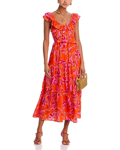 Aqua Leaf Ruffle Dress - Exclusive In Neutral