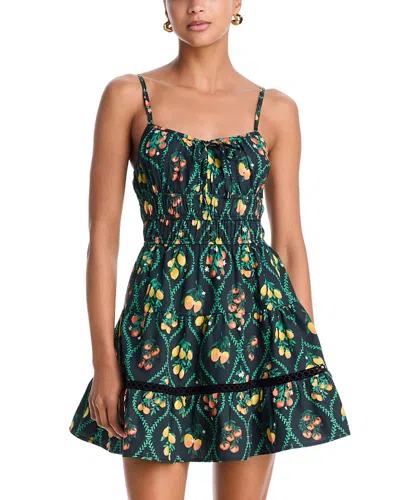 Aqua Lemon Flower Mini Dress - Exclusive In Multi