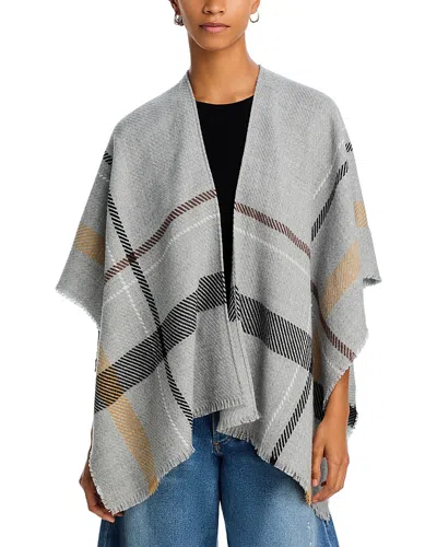 Aqua Lightweight Plaid Ruana - Exclusive In Gray