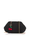 Aqua Linen & Cotton Pouch With Bag Charm - Exclusive