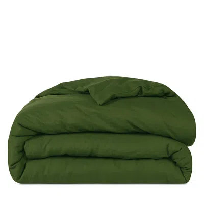 Aqua Linen Duvet Cover Set, Full/queen In Forest
