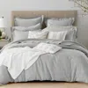 Aqua Linen Duvet Cover Set, King In Dove