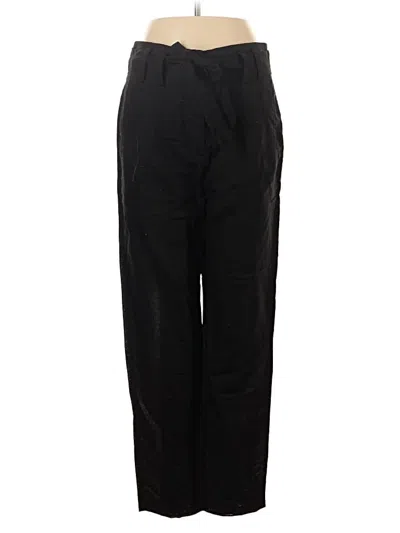 Pre-owned Aqua Linen Pants In Black