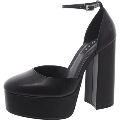 Aqua Lisa Womens Pumps Ankle Strap Platform Heels In Black